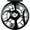 G2802-VOLTEK fly reel, black, front view