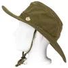 G1931 - Chapeau de pêche avec aération, vert, logo Green Trail et mentonnière