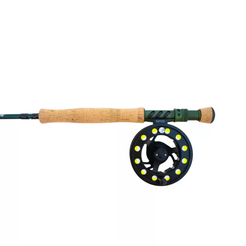 Reel back and cork handle of the OSPREY FIERCE fly fishing combo G2123