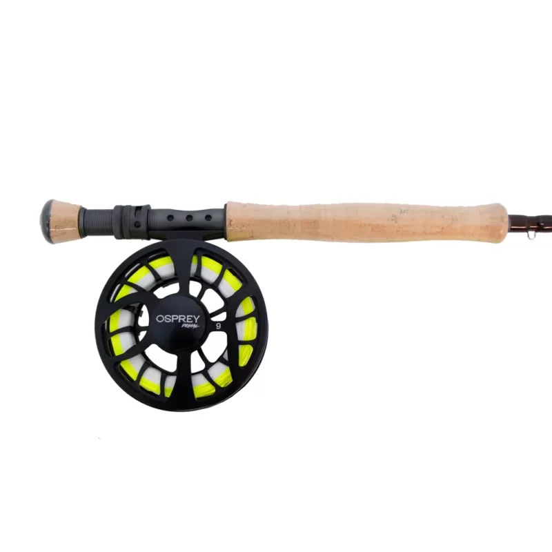 OSPREY PRIMAL fly fishing combo G2125, cork handle and reel front